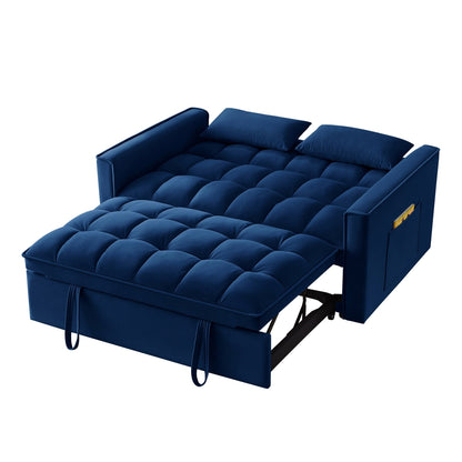 Velvet 4-in-1 Pull-Out Loveseat Sofa Bed