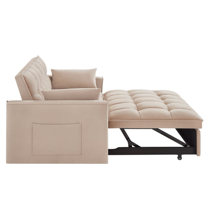 Velvet 4-in-1 Pull-Out Loveseat Sofa Bed