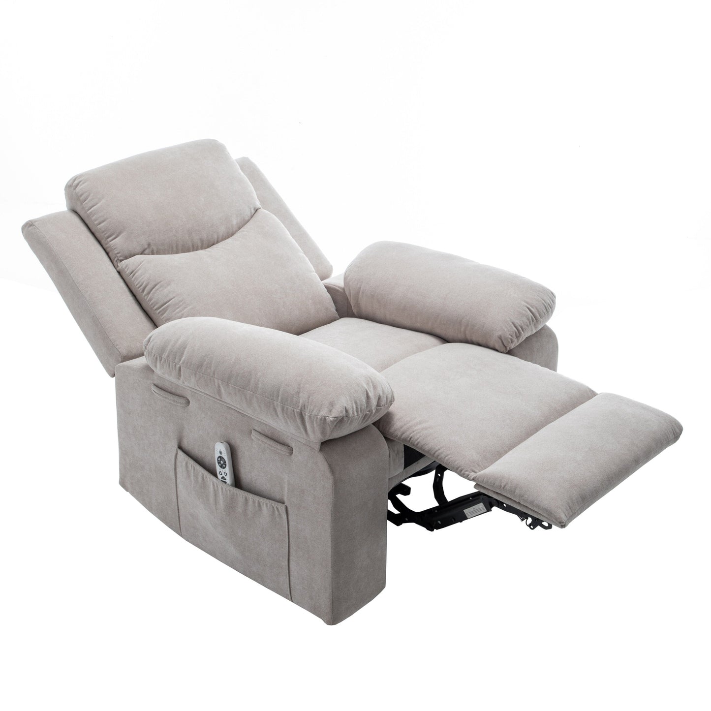 Velvet Adjustable Massage Function Power Recliner Chair with Heating System