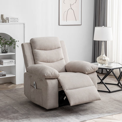 Velvet Adjustable Massage Function Power Recliner Chair with Heating System