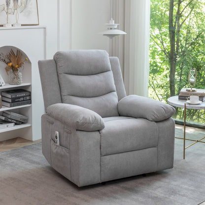 Velvet Adjustable Massage Function Power Recliner Chair with Heating System