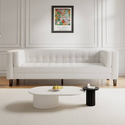 Velvet Button Tufted 3-seater Sofa with Hardwood Frame