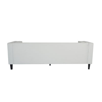 Velvet Button Tufted 3-seater Sofa with Hardwood Frame
