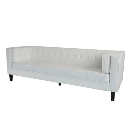 Velvet Button Tufted 3-seater Sofa with Hardwood Frame