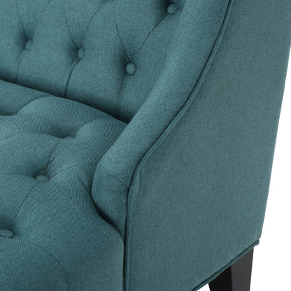 Velvet Button Tufted High Wingback Loveseat Sofa