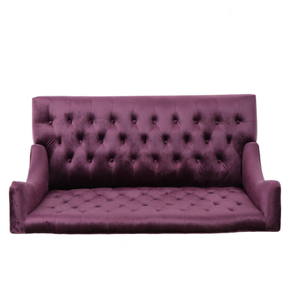 Velvet Button Tufted High Wingback Loveseat Sofa