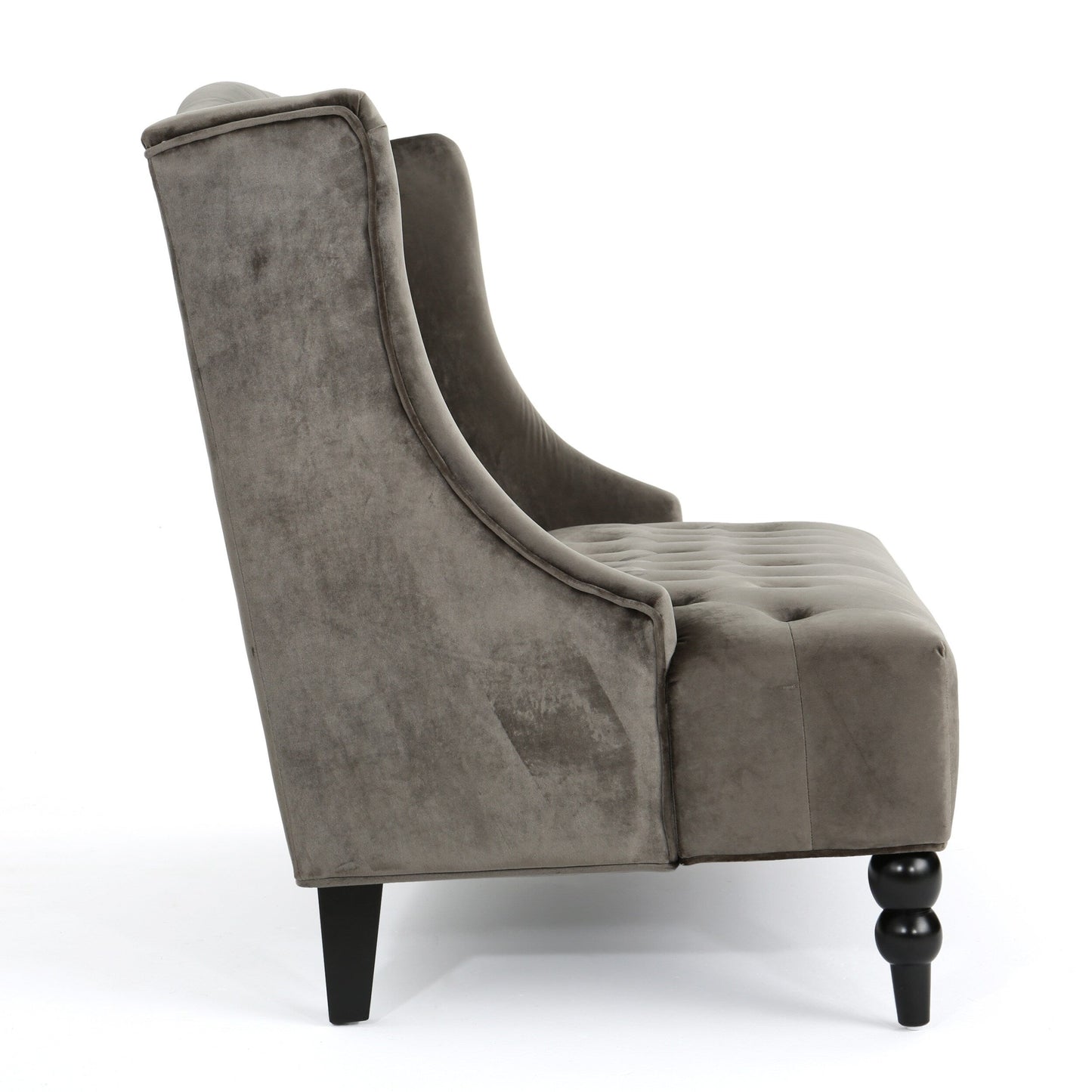 Velvet Button Tufted High Wingback Loveseat Sofa