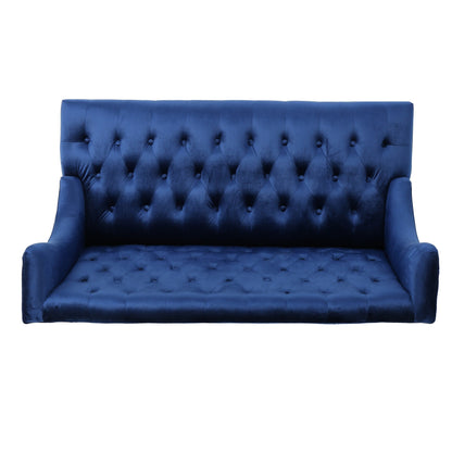 Velvet Button Tufted High Wingback Loveseat Sofa