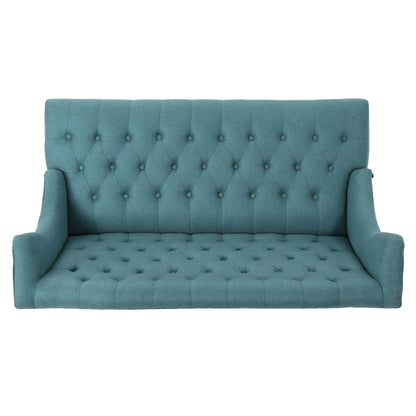 Velvet Button Tufted High Wingback Loveseat Sofa