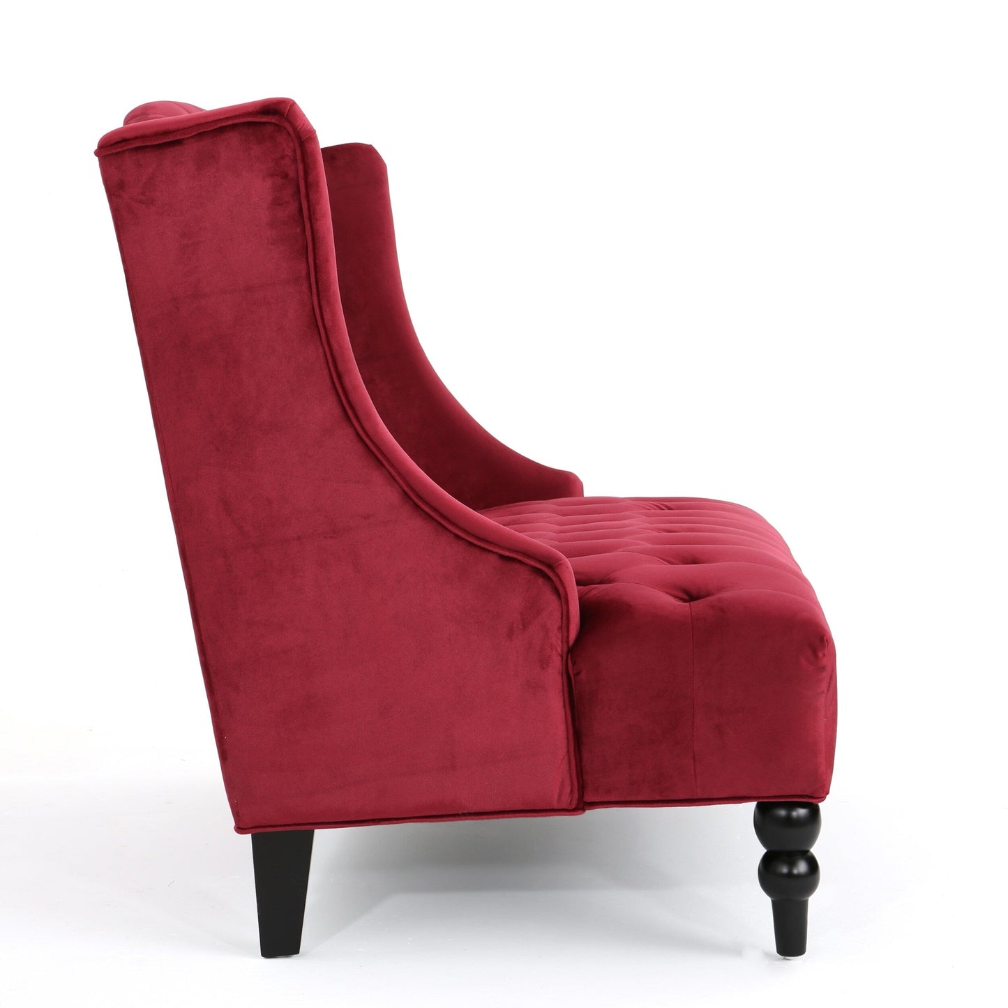 Velvet Button Tufted High Wingback Loveseat Sofa