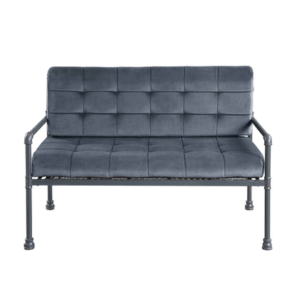 Velvet Button Tufted Loveseat Sofa with Memory Foam Seat Cushion