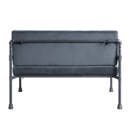 Velvet Button Tufted Loveseat Sofa with Memory Foam Seat Cushion
