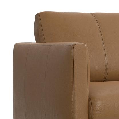 WYNDENHALL Danbury 60 inch Wide Genuine Leather Loveseat Sofa