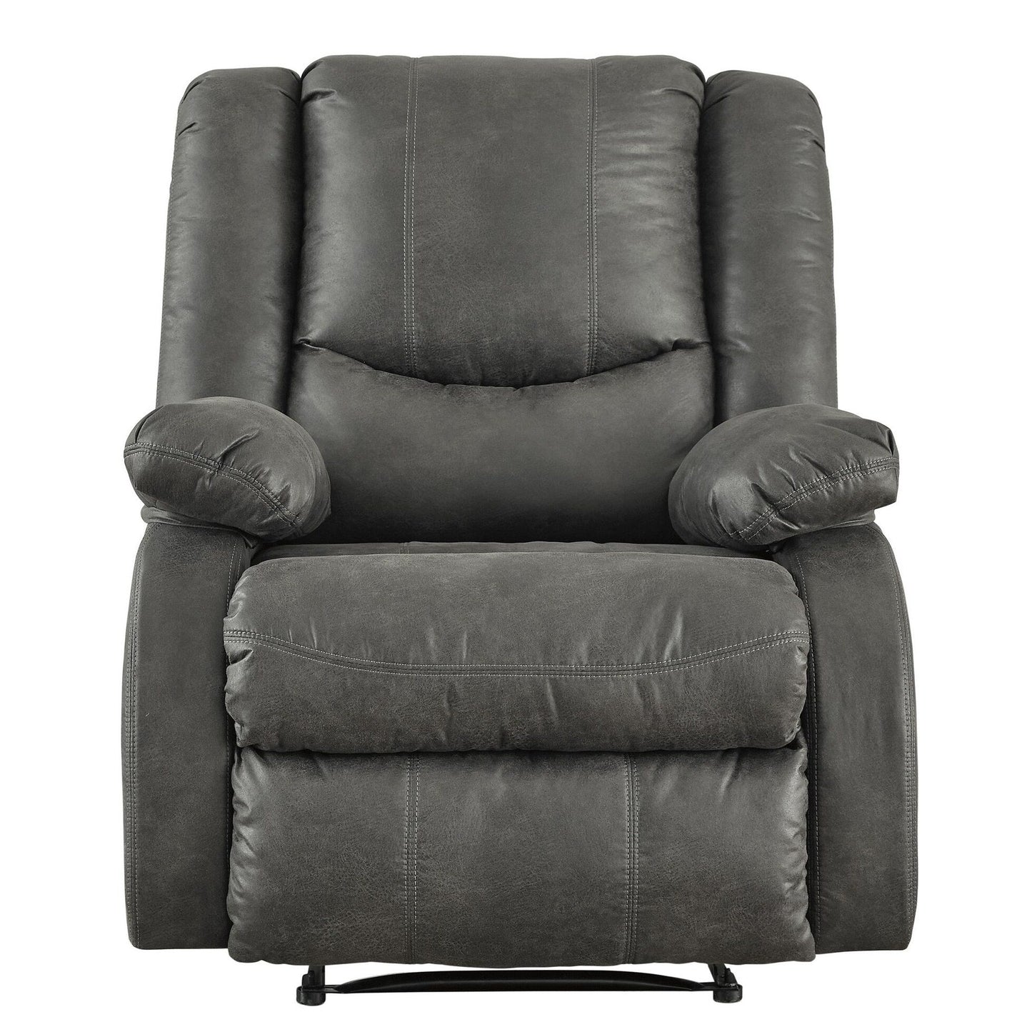 Wooden Zero Wall Recliner with Pillow Top Arms and Tufted Back, Gray
