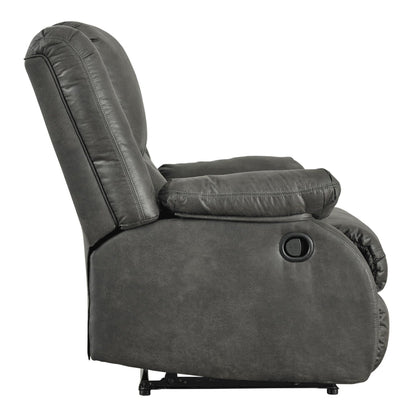 Wooden Zero Wall Recliner with Pillow Top Arms and Tufted Back, Gray