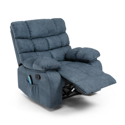 Zoi Power Recliner Chair, 5 Massage Modes, Pillow Tufted Gray Fabric