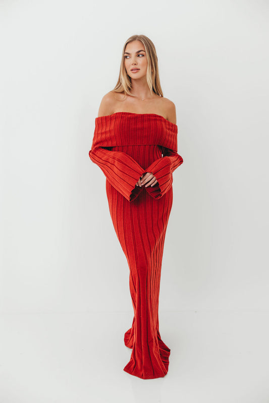 Evella Maxi Dress in Red - Bump Friendly