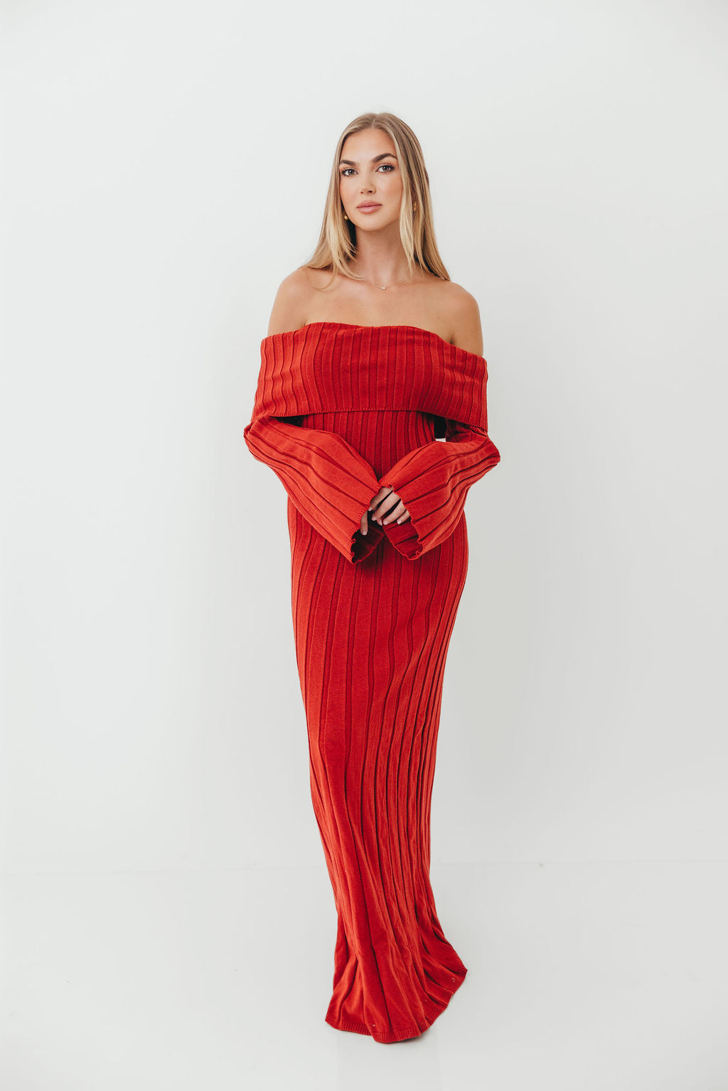 Evella Maxi Dress in Red - Bump Friendly