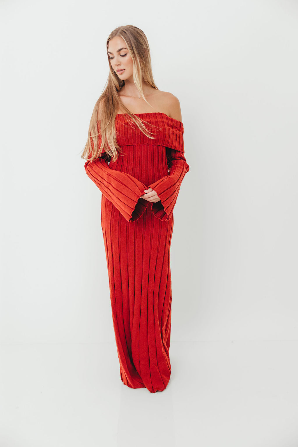 Evella Maxi Dress in Red - Bump Friendly