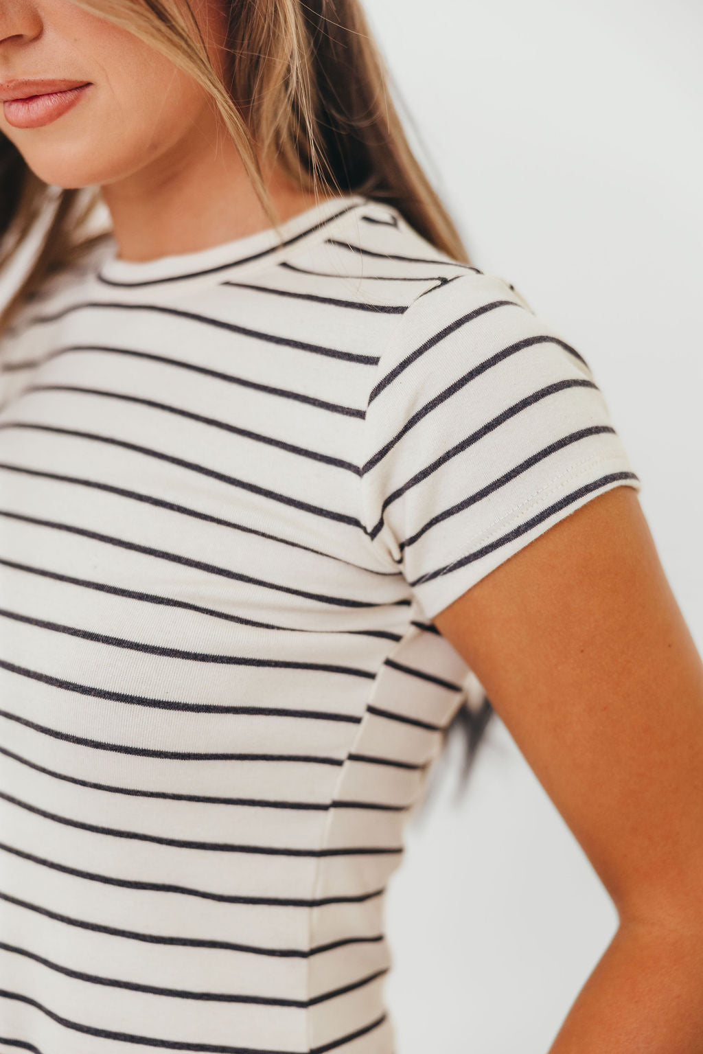 Call Me Striped Top and Pants Set in Cream Black