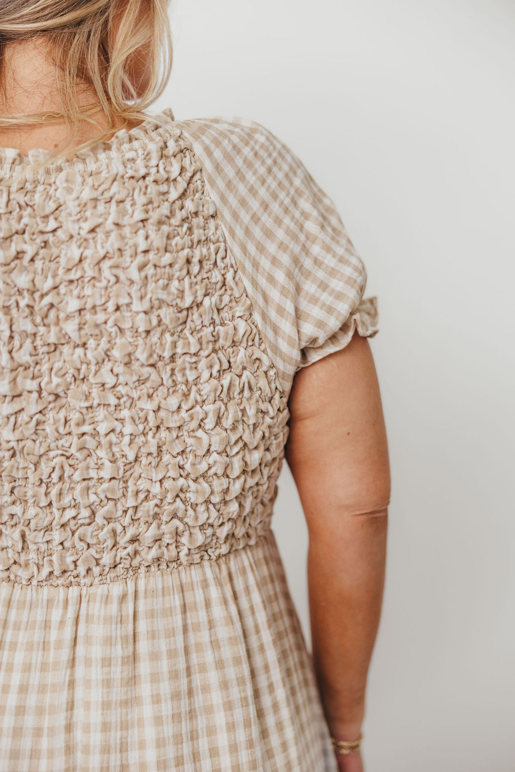 Emilia 100% Cotton Smocked Maxi Dress in Natural - Bump Friendly