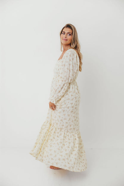 Emerson Smocked Maxi Dress in Blush Floral