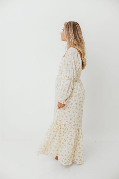 Emerson Smocked Maxi Dress in Blush Floral