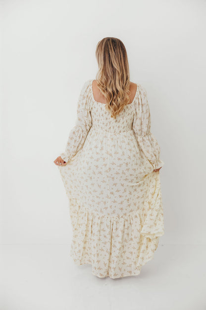 Emerson Smocked Maxi Dress in Blush Floral