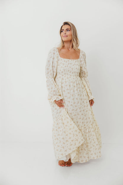 Emerson Smocked Maxi Dress in Blush Floral
