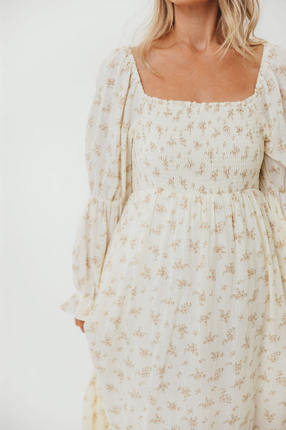 Emerson Smocked Maxi Dress in Blush Floral