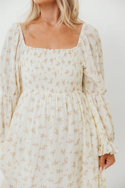 Emerson Smocked Maxi Dress in Blush Floral