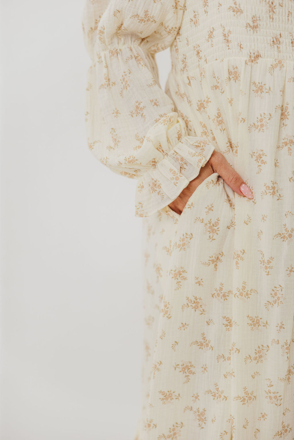 Emerson Smocked Maxi Dress in Blush Floral