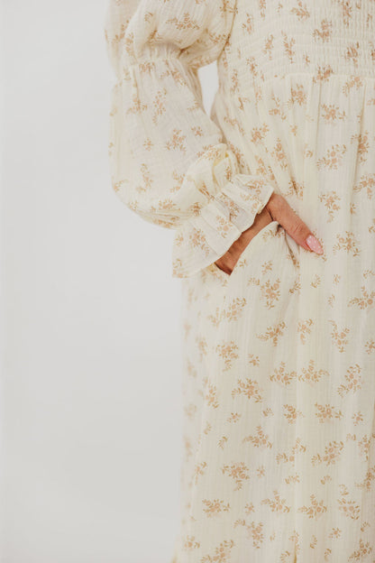 Emerson Smocked Maxi Dress in Blush Floral