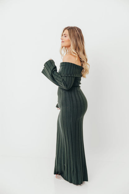 Evella Maxi Dress in Evergreen - Bump Friendly