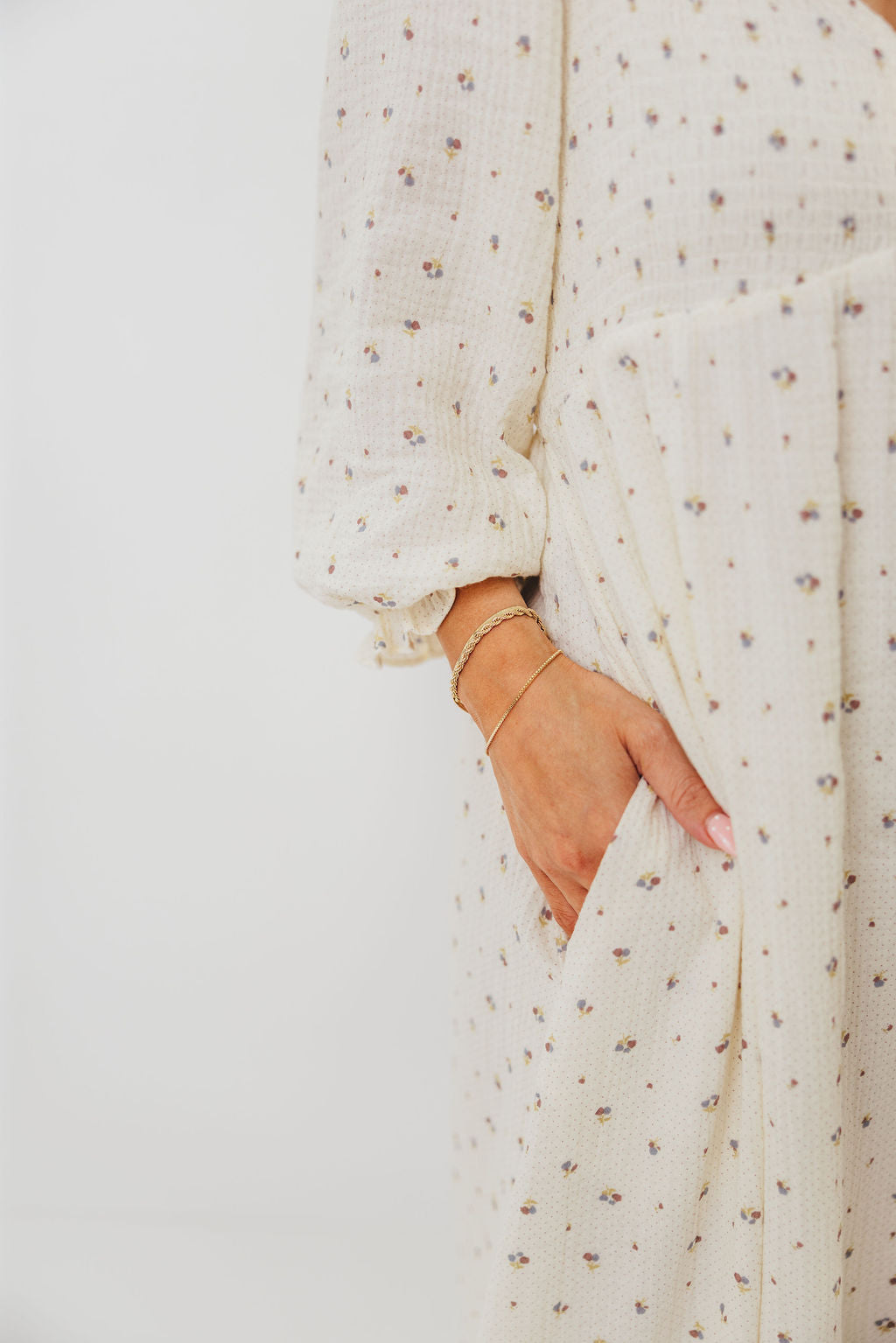 Cecilia 100% Cotton Smocked Maxi Dress in Ivory - Bump Friendly