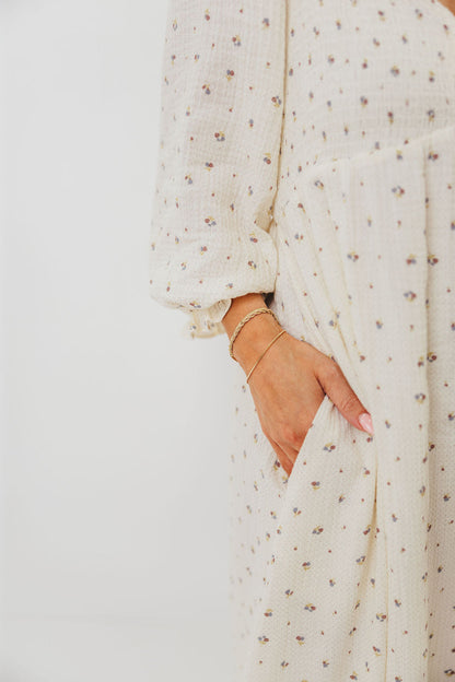 Cecilia 100% Cotton Smocked Maxi Dress in Ivory - Bump Friendly