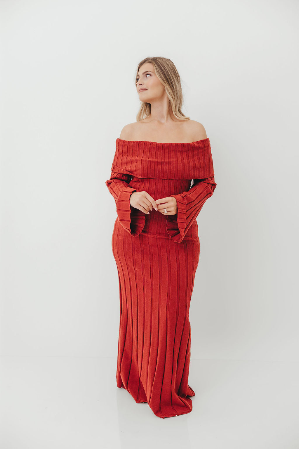 Evella Maxi Dress in Red - Bump Friendly
