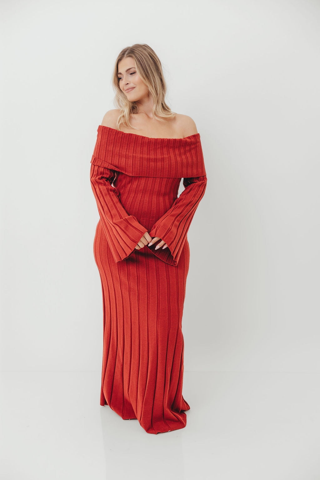Evella Maxi Dress in Red - Bump Friendly