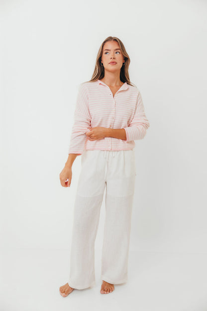 Piper Mini Stripes Cardigan in Pink