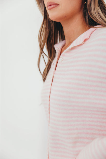 Piper Mini Stripes Cardigan in Pink