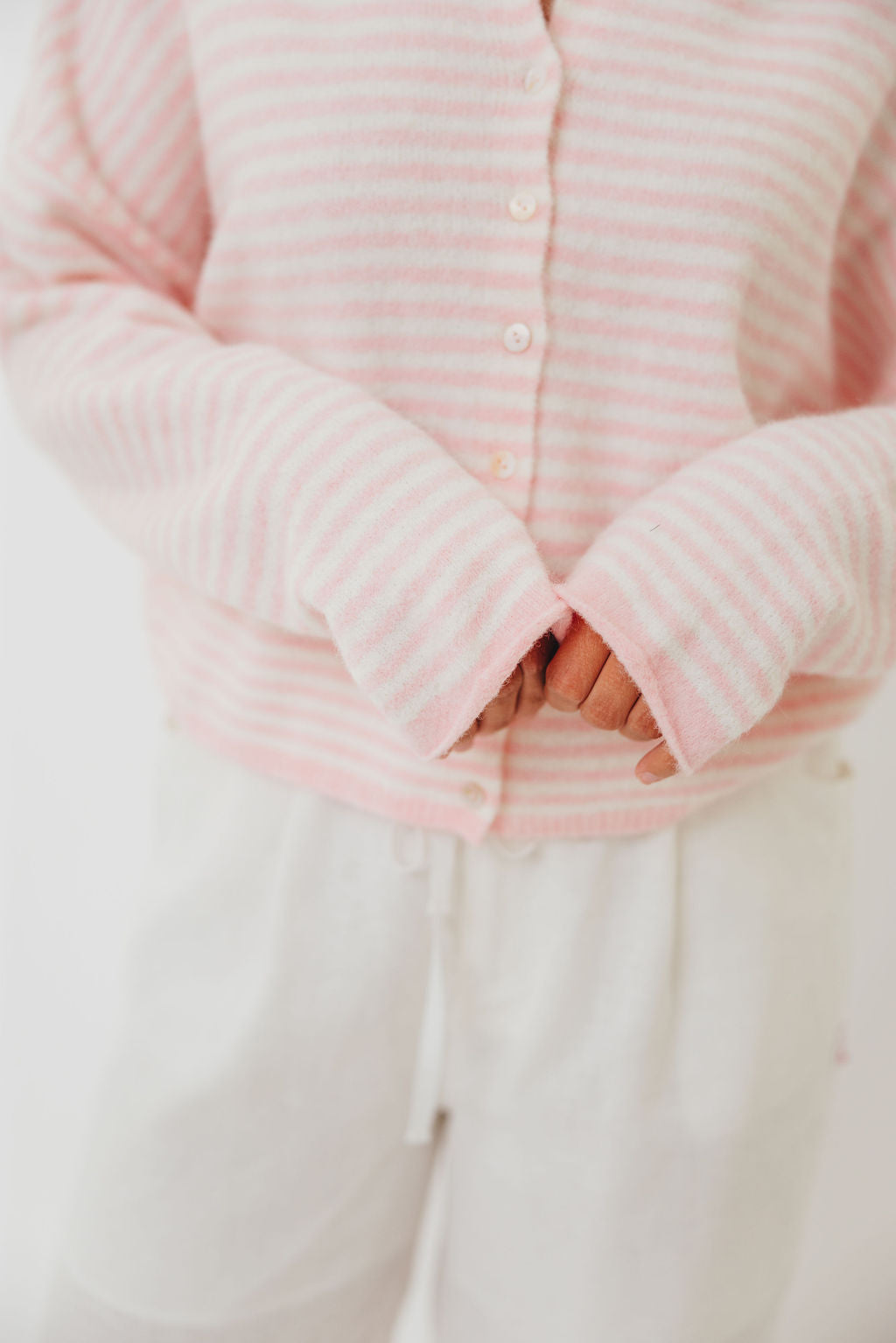 Piper Mini Stripes Cardigan in Pink
