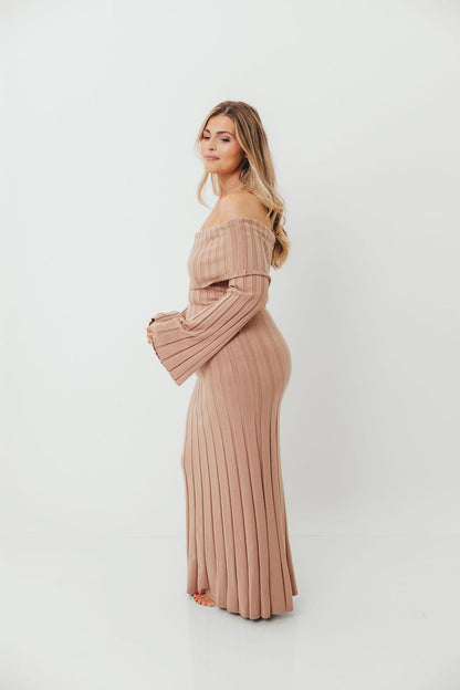 Evella Maxi Dress in Stone - Bump Friendly