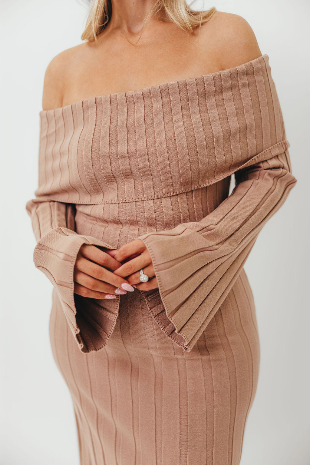 Evella Maxi Dress in Stone - Bump Friendly