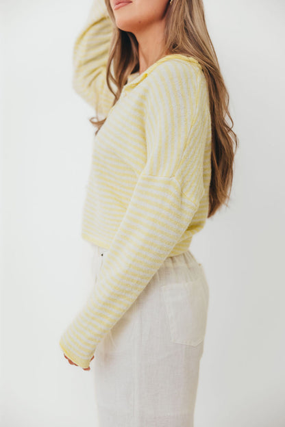 Piper Mini Stripes Cardigan in Butter