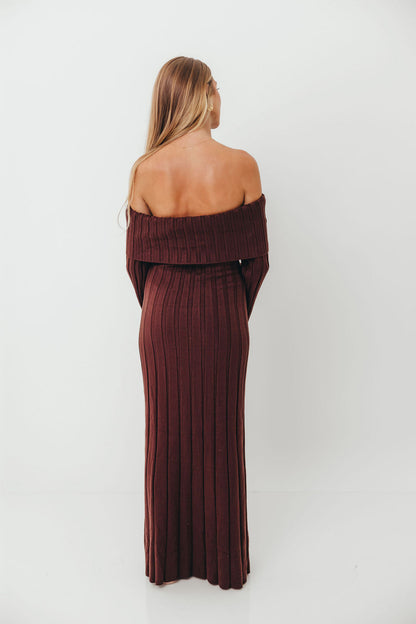 Evella Maxi Dress in Brown - Bump Friendly