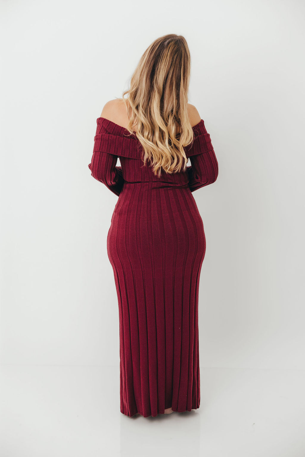 Evella Maxi Dress in Burgundy - Bump Friendly