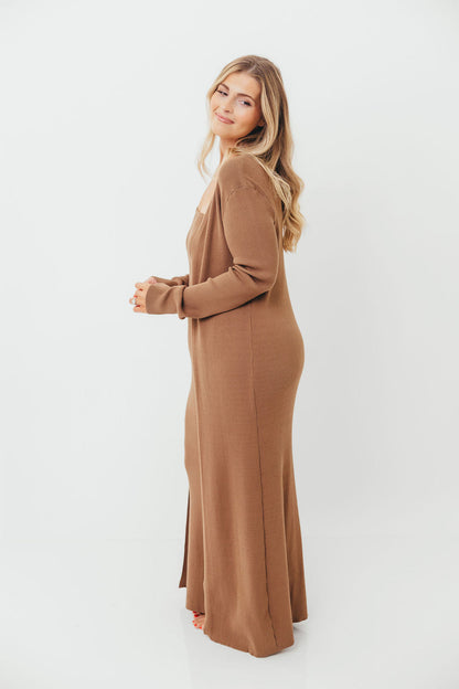 Lina Two Piece Dress Set in Taupe - Bump Friendly & Inclusive Sizing