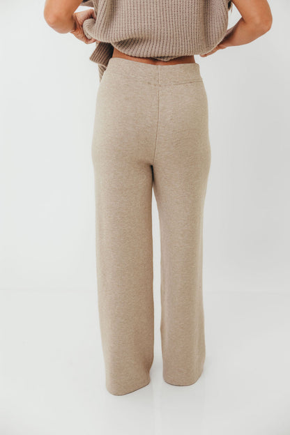 Hilaria Turtle Neck Sweater Top and Pants Set in Stone