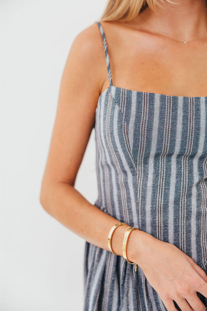 Nantucket 100% Cotton Midi Dress in Harborline